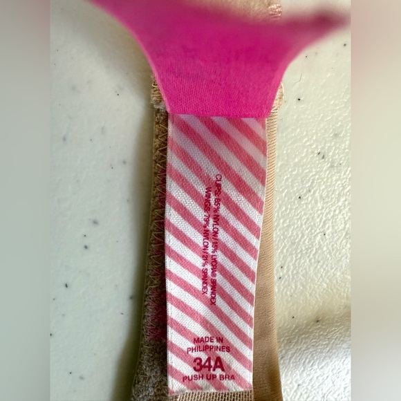 PINK Victoria’s Secret Vintage Super Push Up Bra In Nude Size 34A - Picture 9 of 11